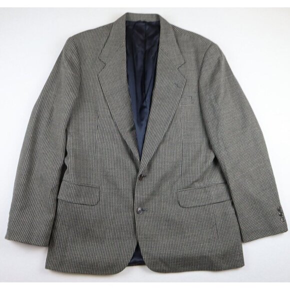 MEN'S GRAY & BLUE PLAID BLAZER JACKET - CLUB HOUSE - SIZE 42L - Picture 1 of 5